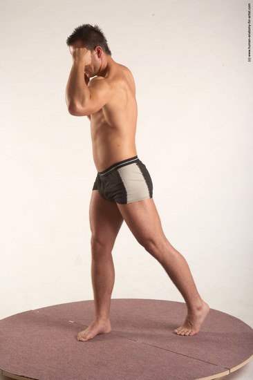 Underwear Martial art Man White Standing poses - ALL Average Short Brown Standing poses - simple Academic