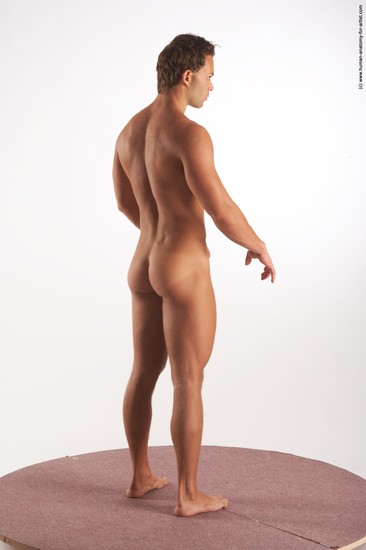 Nude Man White Standing poses - ALL Athletic Short Brown Standing poses - simple Realistic