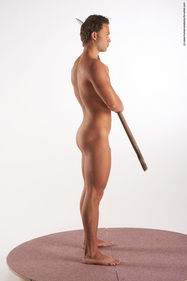 Nude Fighting Man White Standing poses - ALL Athletic Short Brown Standing poses - simple Realistic