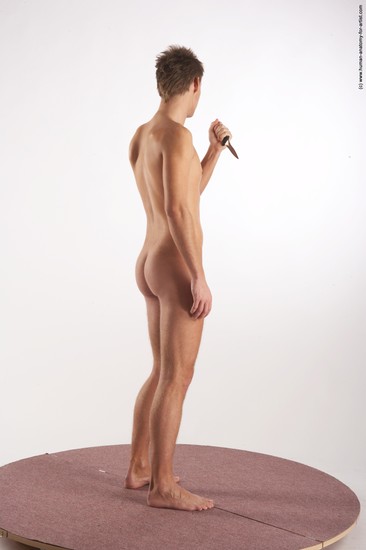 Nude Martial art Man White Standing poses - ALL Slim Short Brown Standing poses - simple Realistic