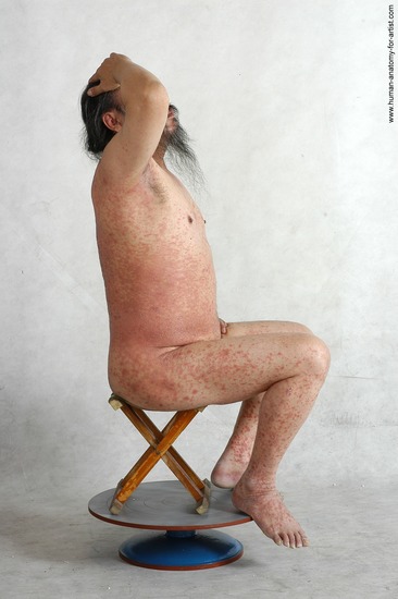 and more Nude Man Asian Sitting poses - simple Chubby Bald Black Sitting poses - ALL Realistic