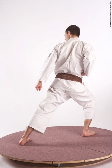 Nude Martial art Man White Standing poses - ALL Athletic Short Brown Standing poses - simple Realistic