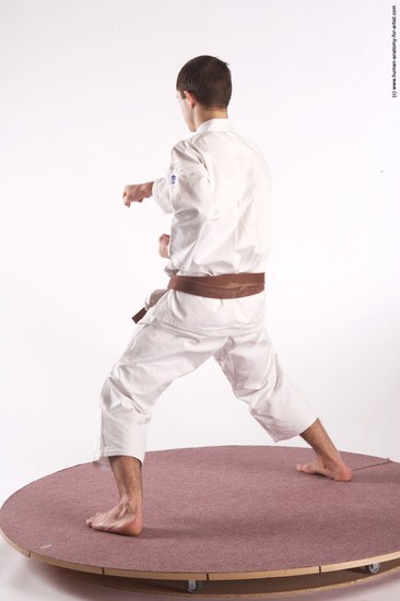 Nude Martial art Man White Standing poses - ALL Athletic Short Brown Standing poses - simple Realistic