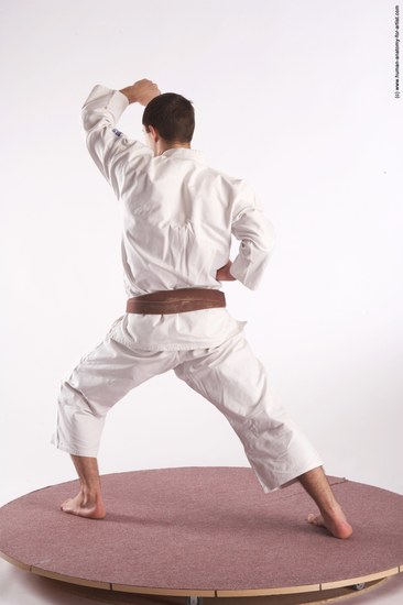 Nude Martial art Man White Standing poses - ALL Athletic Short Brown Standing poses - simple Realistic