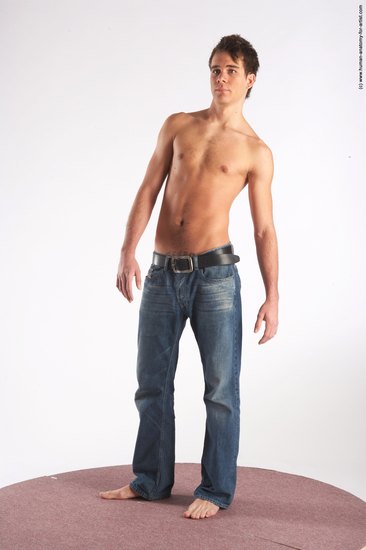 Casual Man White Standing poses - ALL Slim Short Brown Standing poses - simple Academic