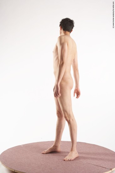 Nude Man White Moving poses Slim Short Brown Realistic