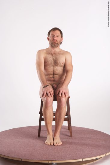 Nude Man White Sitting poses - simple Slim Short Brown Sitting poses - ALL Realistic