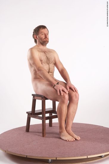 Nude Man White Sitting poses - simple Slim Short Brown Sitting poses - ALL Realistic