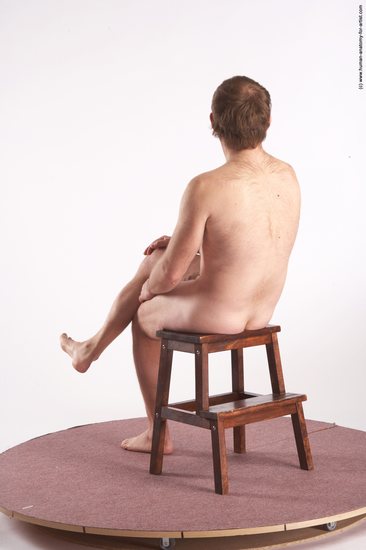 Nude Man White Sitting poses - simple Slim Short Brown Sitting poses - ALL Realistic