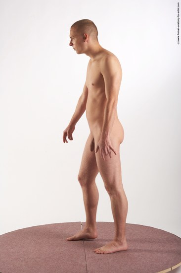 Nude Man White Standing poses - ALL Average Short Brown Standing poses - simple Realistic