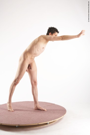 Nude Man White Standing poses - ALL Slim Short Brown Standing poses - simple Realistic