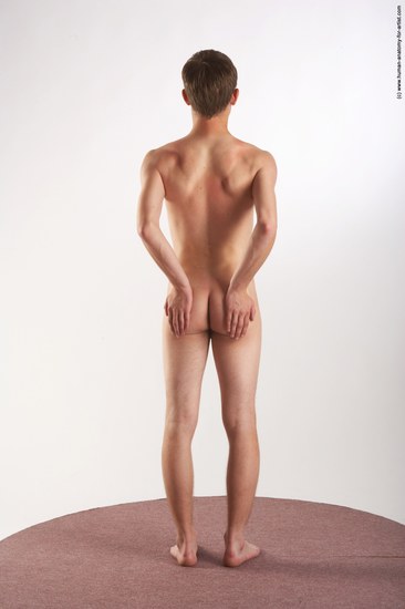 Nude Man White Standing poses - ALL Slim Short Brown Standing poses - simple Realistic