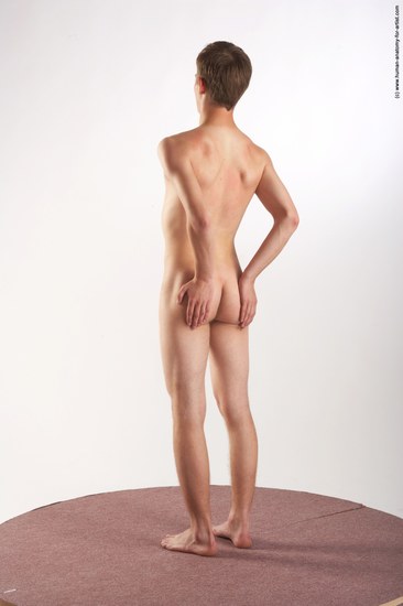 Nude Man White Standing poses - ALL Slim Short Brown Standing poses - simple Realistic