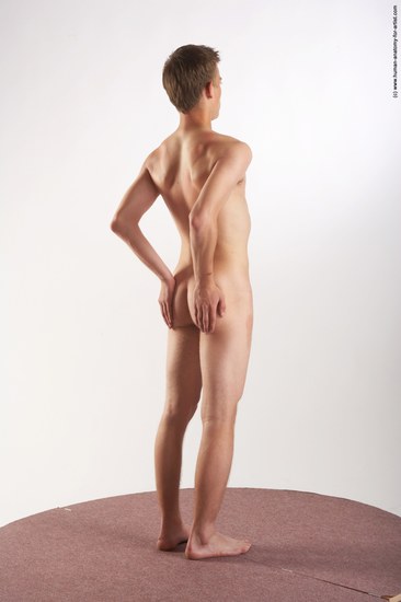 Nude Man White Standing poses - ALL Slim Short Brown Standing poses - simple Realistic