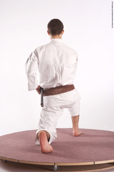 Sportswear Fighting with sword Man White Standing poses - ALL Athletic Short Brown Standing poses - simple Academic