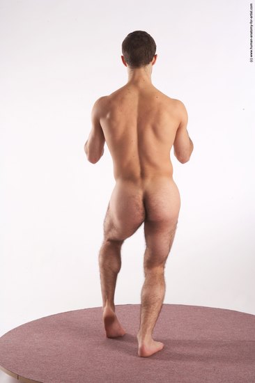 Nude Martial art Man White Standing poses - ALL Athletic Short Brown Standing poses - simple Realistic