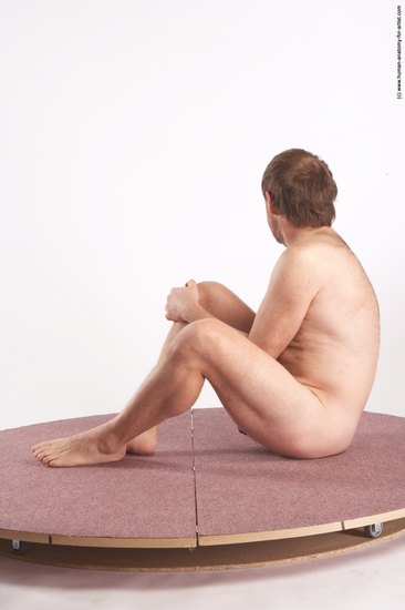 Nude Man White Sitting poses - simple Slim Short Brown Sitting poses - ALL Realistic