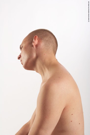 Nude Man White Detailed photos Average Bald Realistic