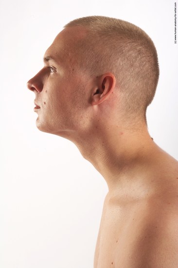 Nude Man White Detailed photos Average Bald Realistic