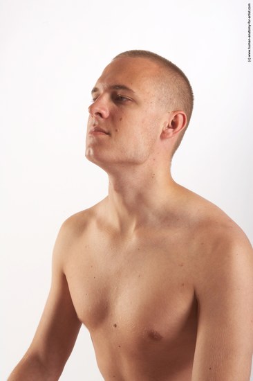 Nude Man White Detailed photos Average Bald Realistic