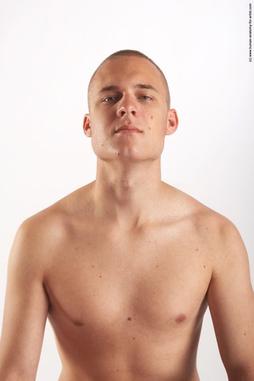 Nude Man White Detailed photos Average Bald Realistic