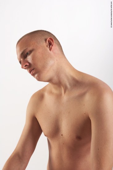 Nude Man White Detailed photos Average Bald Realistic