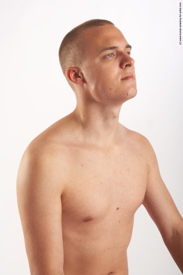 Nude Man White Detailed photos Average Bald Realistic