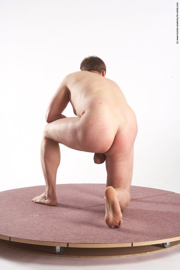 Nude Man White Kneeling poses - ALL Average Short Grey Kneeling poses - on one knee Realistic