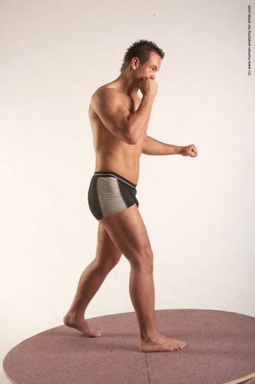 Underwear Martial art Man White Standing poses - ALL Average Short Brown Standing poses - simple Academic