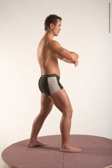 Underwear Martial art Man White Standing poses - ALL Average Short Brown Standing poses - simple Academic