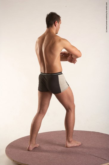 Underwear Martial art Man White Standing poses - ALL Average Short Brown Standing poses - simple Academic