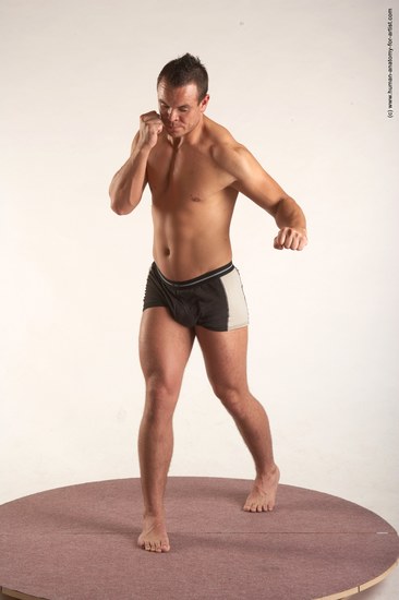 Underwear Martial art Man White Standing poses - ALL Average Short Brown Standing poses - simple Academic