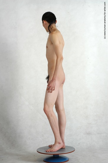 Nude Man Asian Standing poses - ALL Underweight Short Black Standing poses - simple Realistic