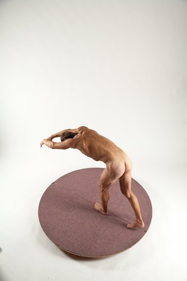 Nude Man White Athletic Short Brown Sitting poses - ALL Sitting poses - on knees Multi angles poses Realistic