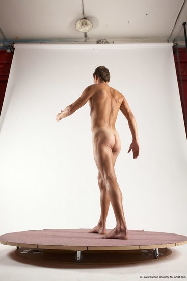 Nude Man White Standing poses - ALL Athletic Short Brown Standing poses - simple Multi angles poses Realistic