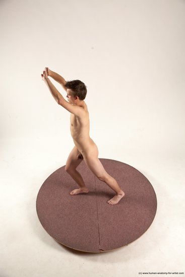 Nude Man White Standing poses - ALL Slim Short Brown Standing poses - simple Multi angles poses Realistic