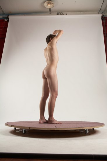 Nude Man White Standing poses - ALL Slim Short Brown Standing poses - simple Multi angles poses Realistic