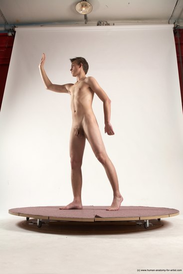 Nude Man White Standing poses - ALL Slim Short Brown Standing poses - simple Multi angles poses Realistic