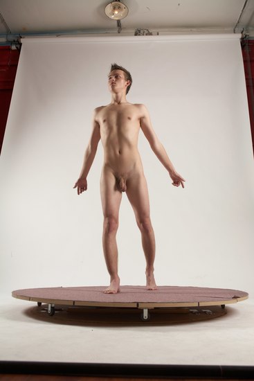 Nude Man White Standing poses - ALL Slim Short Brown Standing poses - simple Multi angles poses Realistic