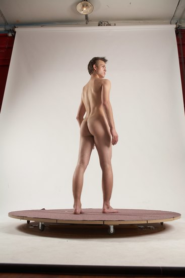 Nude Man White Standing poses - ALL Slim Short Brown Standing poses - simple Multi angles poses Realistic