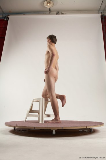 Nude Man White Standing poses - ALL Slim Short Brown Standing poses - simple Multi angles poses Realistic