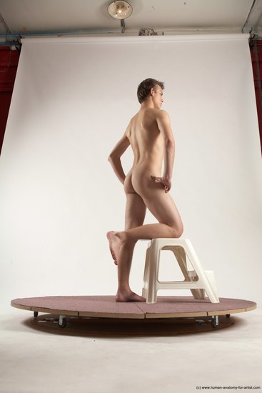 Nude Man White Standing poses - ALL Slim Short Brown Standing poses - simple Multi angles poses Realistic