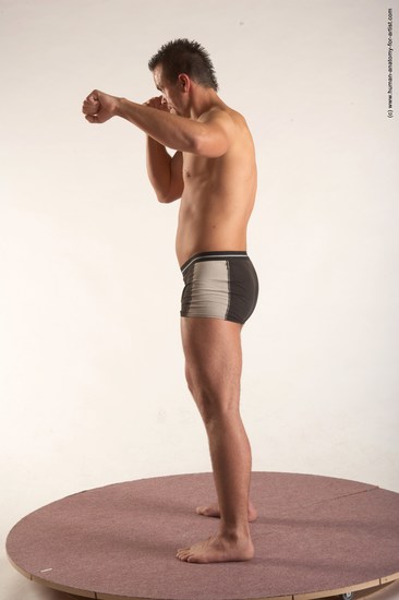 Underwear Martial art Man White Standing poses - ALL Average Short Brown Standing poses - simple Academic