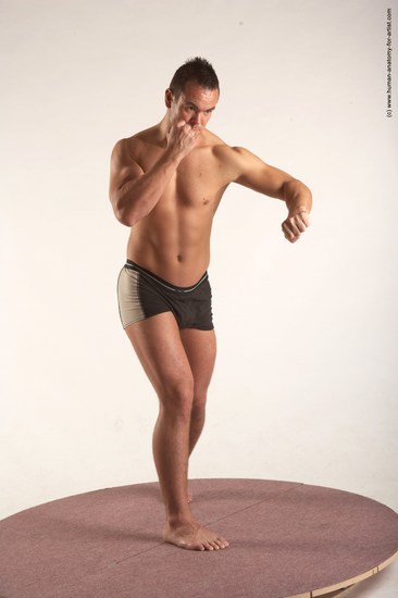 Underwear Martial art Man White Standing poses - ALL Average Short Brown Standing poses - simple Academic