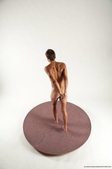 Nude Man White Standing poses - ALL Athletic Short Brown Standing poses - simple Multi angles poses Realistic