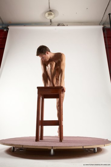 Nude Man White Standing poses - ALL Athletic Short Brown Standing poses - simple Multi angles poses Realistic