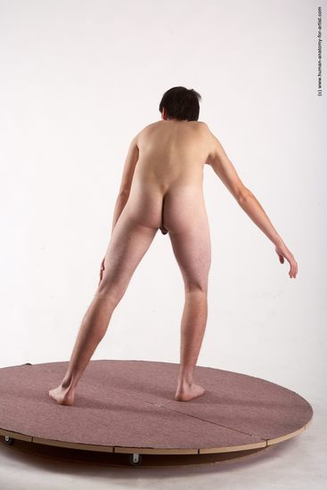 Nude Man White Standing poses - ALL Slim Short Brown Standing poses - simple Realistic