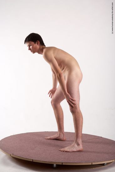 Nude Man White Standing poses - ALL Slim Short Brown Standing poses - simple Realistic