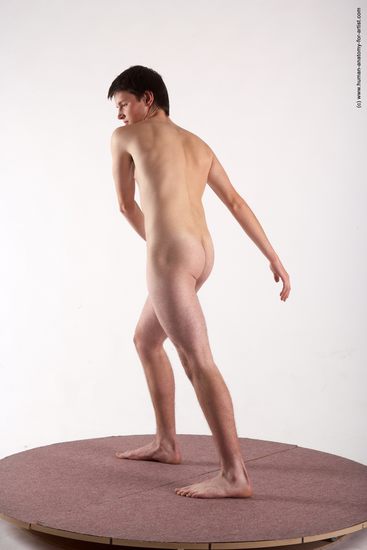 Nude Man White Standing poses - ALL Slim Short Brown Standing poses - simple Realistic