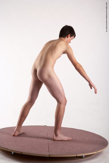 Nude Man White Standing poses - ALL Slim Short Brown Standing poses - simple Realistic